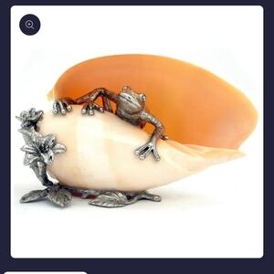 Pewter Melo Frog Shell Decor